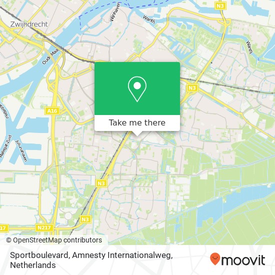 Sportboulevard, Amnesty Internationalweg map