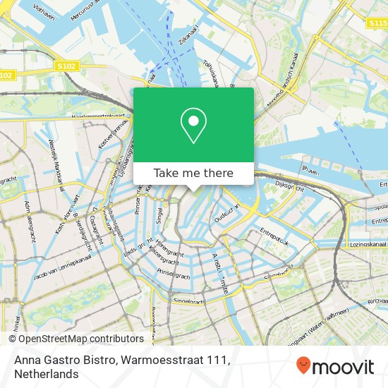 Anna Gastro Bistro, Warmoesstraat 111 map