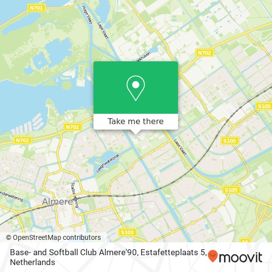 Base- and Softball Club Almere'90, Estafetteplaats 5 map