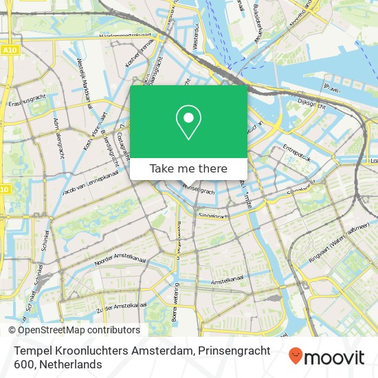 Tempel Kroonluchters Amsterdam, Prinsengracht 600 map