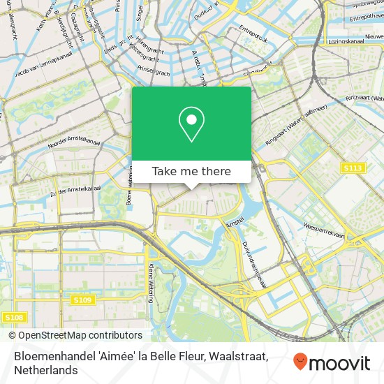 Bloemenhandel 'Aimée' la Belle Fleur, Waalstraat map
