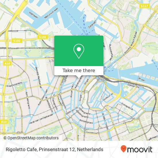 Rigoletto Cafe, Prinsenstraat 12 map