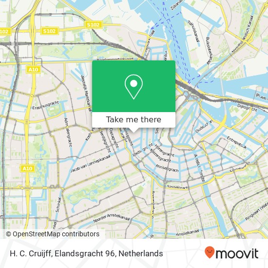 H. C. Cruijff, Elandsgracht 96 map