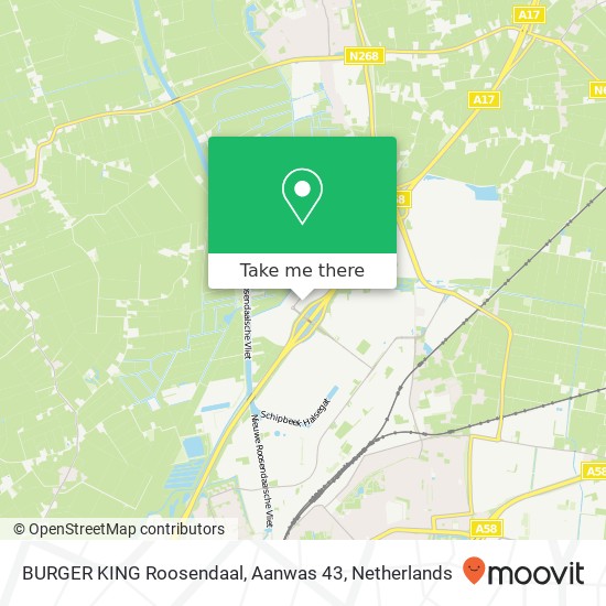 BURGER KING Roosendaal, Aanwas 43 Karte