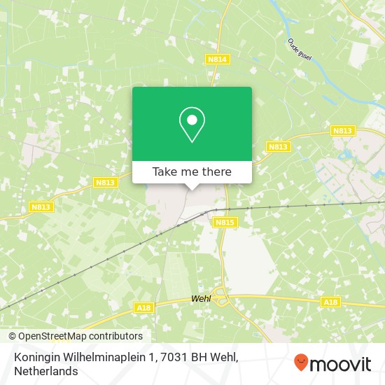 Koningin Wilhelminaplein 1, 7031 BH Wehl map