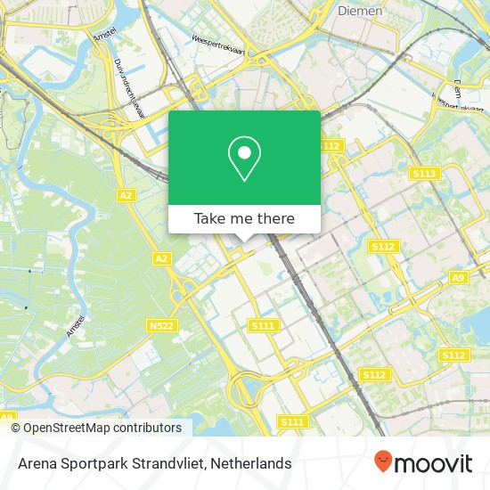 Arena Sportpark Strandvliet map