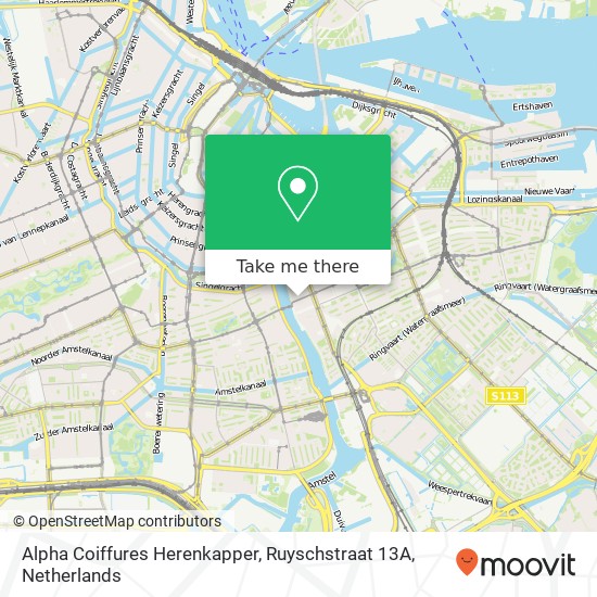 Alpha Coiffures Herenkapper, Ruyschstraat 13A map