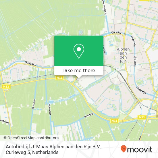 Autobedrijf J. Maas Alphen aan den Rijn B.V., Curieweg 5 Karte