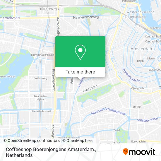 Coffeeshop Boerenjongens Amsterdam. map