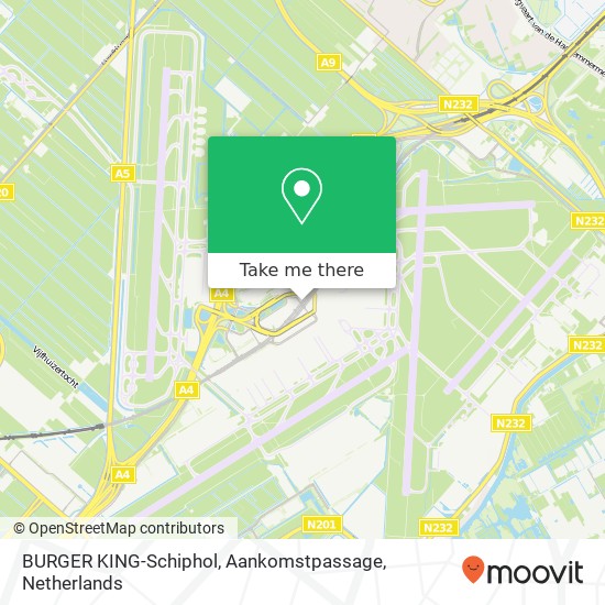 BURGER KING-Schiphol, Aankomstpassage Karte