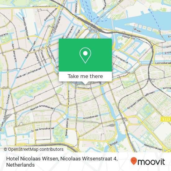 Hotel Nicolaas Witsen, Nicolaas Witsenstraat 4 map