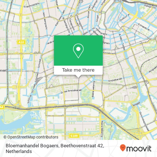 Bloemanhandel Bogaers, Beethovenstraat 42 map