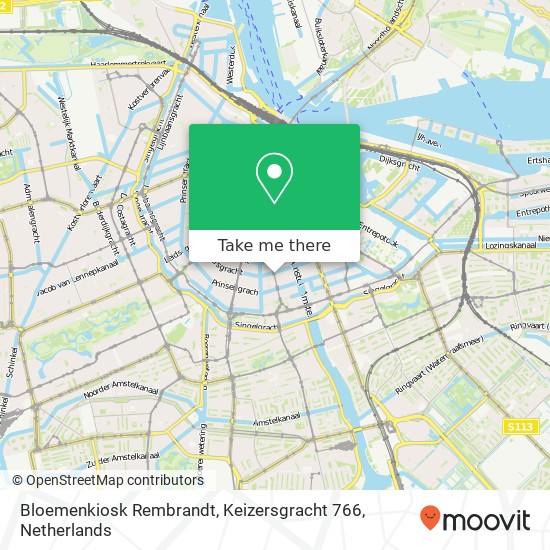 Bloemenkiosk Rembrandt, Keizersgracht 766 map