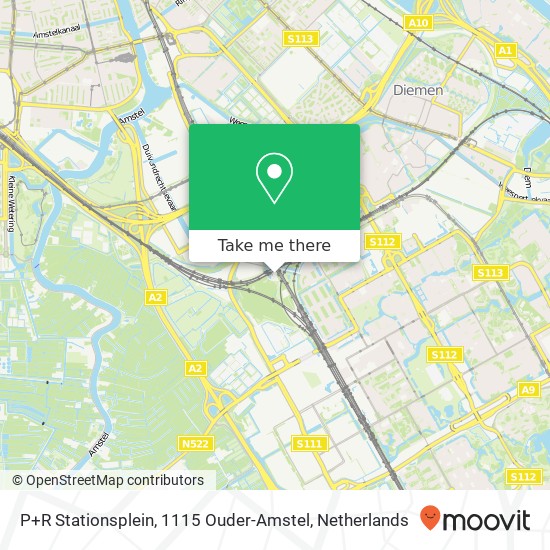 P+R Stationsplein, 1115 Ouder-Amstel Karte