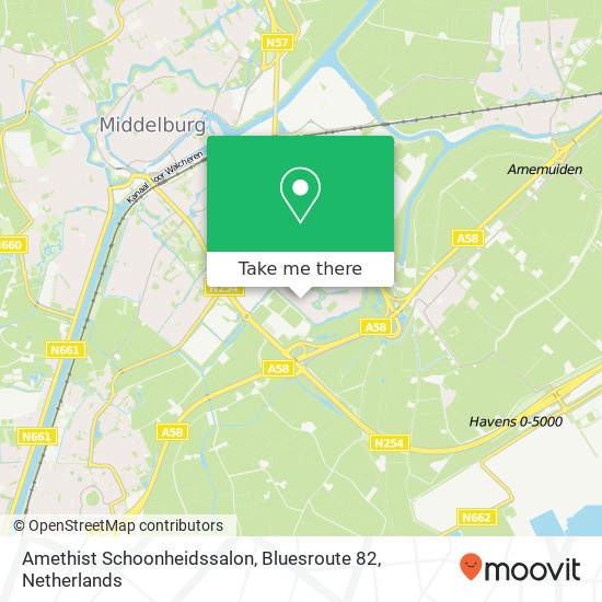 Amethist Schoonheidssalon, Bluesroute 82 map