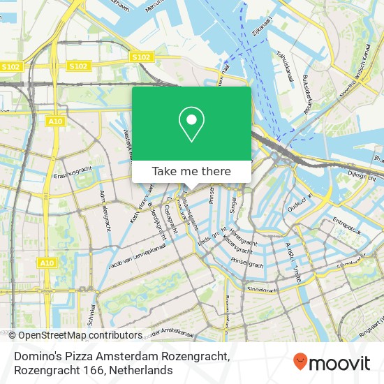 Domino's Pizza Amsterdam Rozengracht, Rozengracht 166 Karte