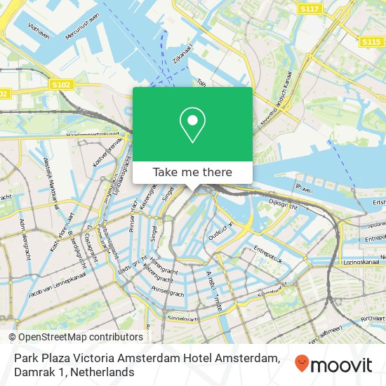 Park Plaza Victoria Amsterdam Hotel Amsterdam, Damrak 1 map