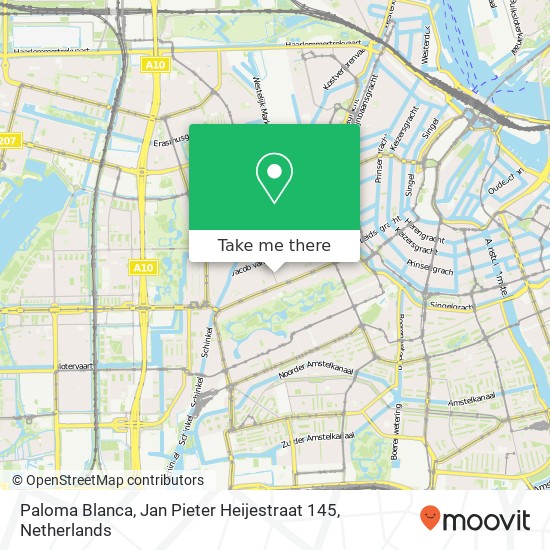 Paloma Blanca, Jan Pieter Heijestraat 145 map