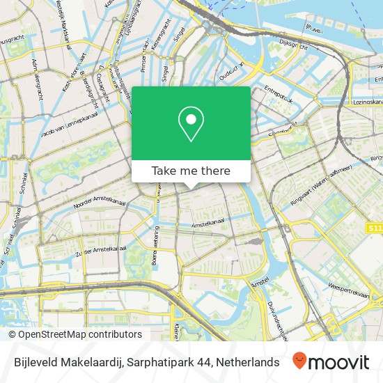 Bijleveld Makelaardij, Sarphatipark 44 map