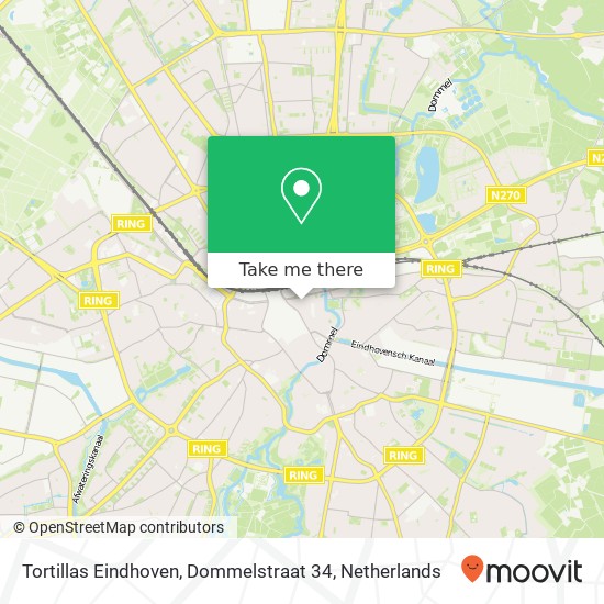 Tortillas Eindhoven, Dommelstraat 34 map