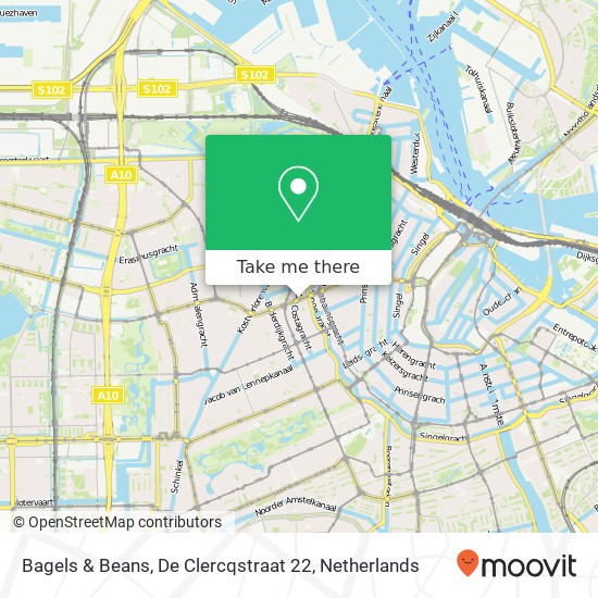 Bagels & Beans, De Clercqstraat 22 map