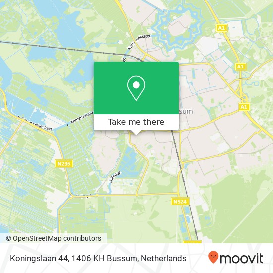 Koningslaan 44, 1406 KH Bussum Karte