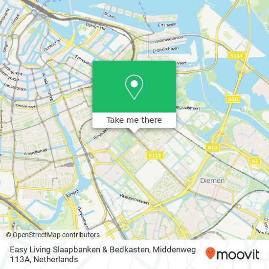 Easy Living Slaapbanken & Bedkasten, Middenweg 113A map