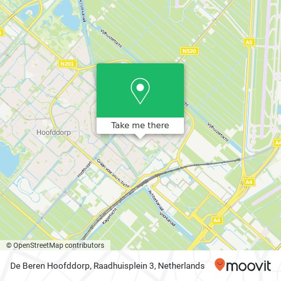 De Beren Hoofddorp, Raadhuisplein 3 map