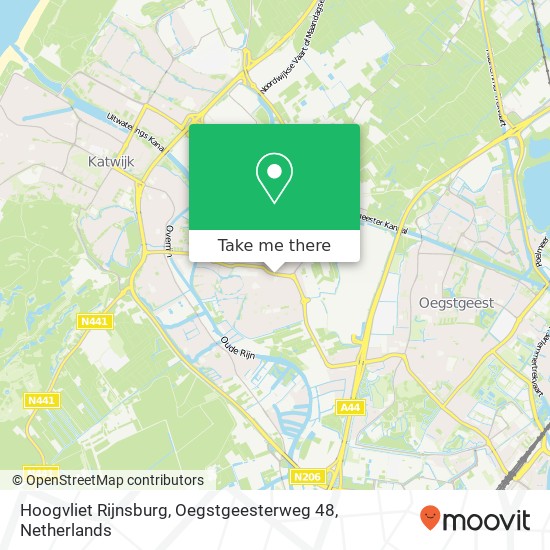 Hoogvliet Rijnsburg, Oegstgeesterweg 48 Karte