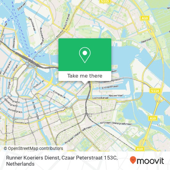 Runner Koeriers Dienst, Czaar Peterstraat 153C map