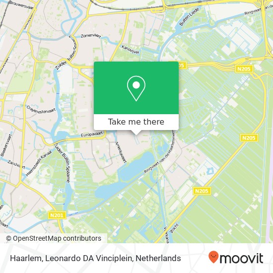 Haarlem, Leonardo DA Vinciplein Karte