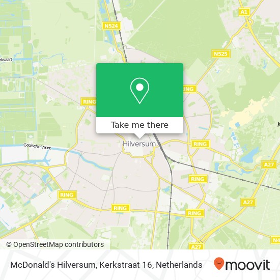 McDonald's Hilversum, Kerkstraat 16 Karte