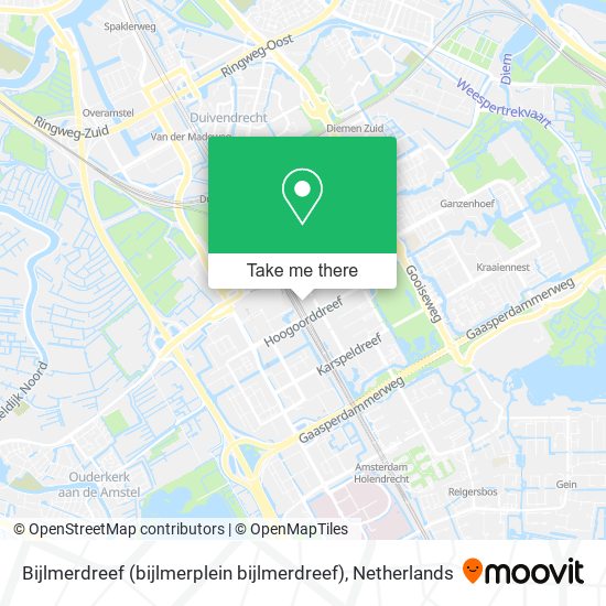 Bijlmerdreef (bijlmerplein bijlmerdreef) map