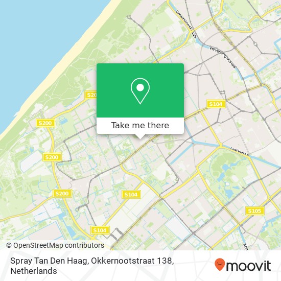 Spray Tan Den Haag, Okkernootstraat 138 map