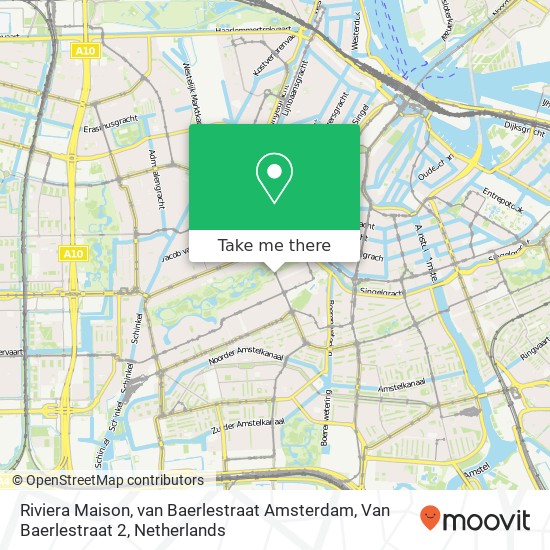 Riviera Maison, van Baerlestraat Amsterdam, Van Baerlestraat 2 Karte
