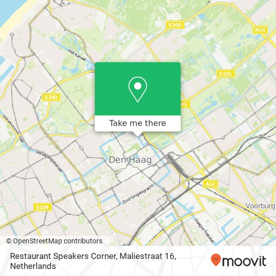 Restaurant Speakers Corner, Maliestraat 16 map