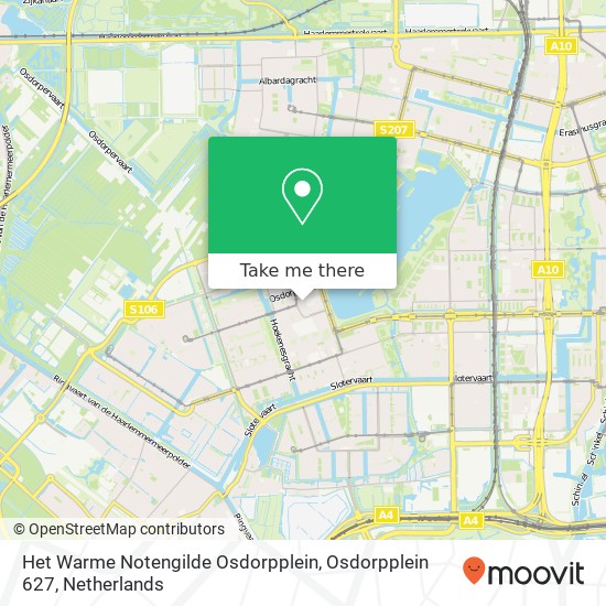 Het Warme Notengilde Osdorpplein, Osdorpplein 627 map