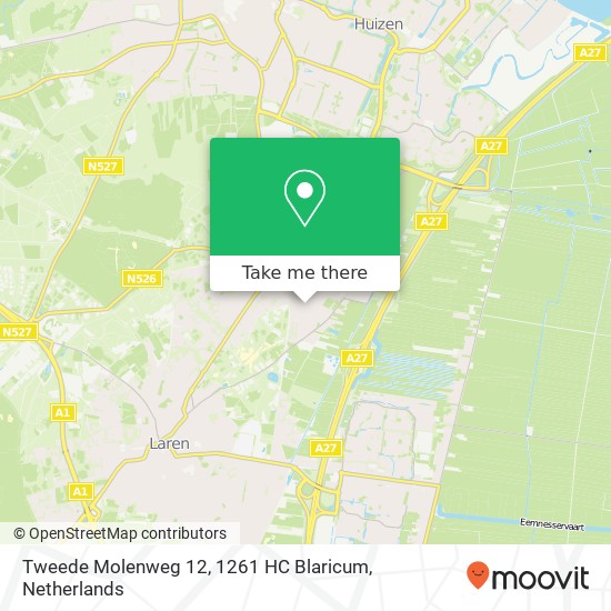 Tweede Molenweg 12, 1261 HC Blaricum map