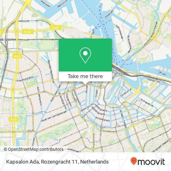 Kapsalon Ada, Rozengracht 11 map