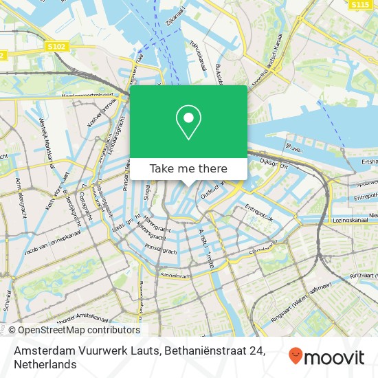 Amsterdam Vuurwerk Lauts, Bethaniënstraat 24 map