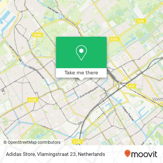 Adidas Store, Vlamingstraat 23 map