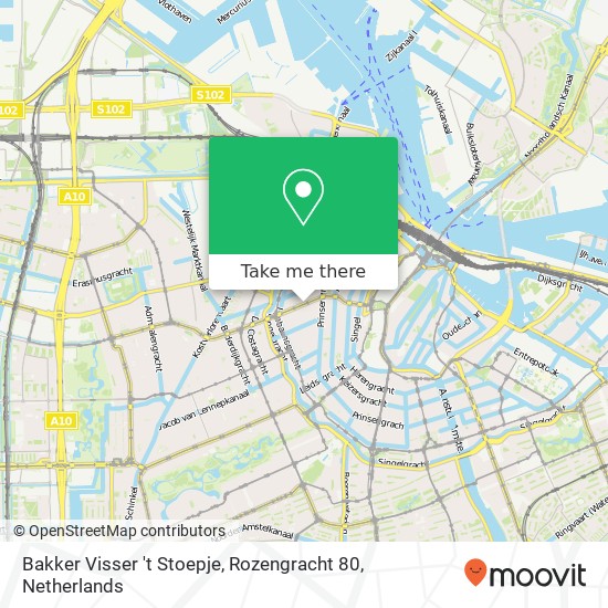 Bakker Visser 't Stoepje, Rozengracht 80 map