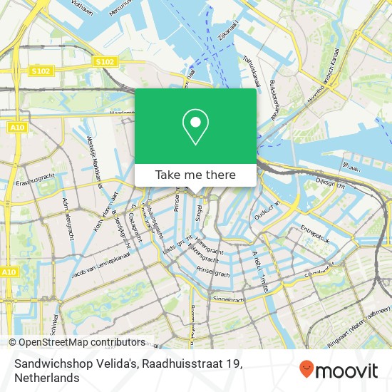 Sandwichshop Velida's, Raadhuisstraat 19 Karte