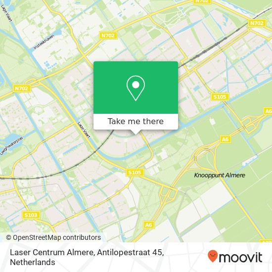 Laser Centrum Almere, Antilopestraat 45 map