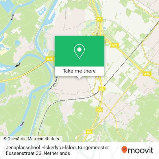 Jenaplanschool Elckerlyc Elsloo, Burgemeester Eussenstraat 33 map