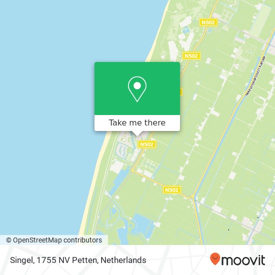 Singel, 1755 NV Petten Karte