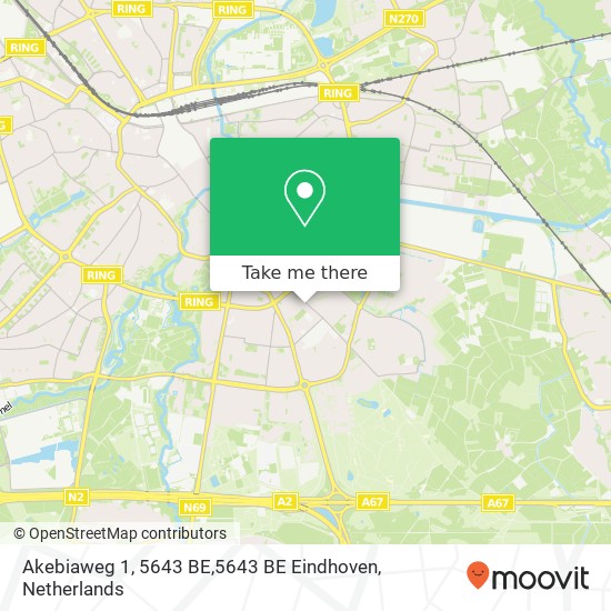 Akebiaweg 1, 5643 BE,5643 BE Eindhoven Karte