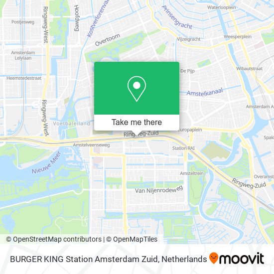 BURGER KING Station Amsterdam Zuid map