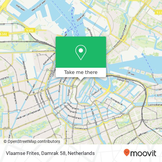 Vlaamse Frites, Damrak 58 map
