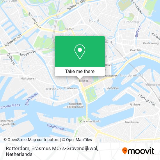 Rotterdam, Erasmus MC / 's-Gravendijkwal map